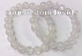 CGB4513 7.5 inches 10mm round white moonstone beaded bracelets