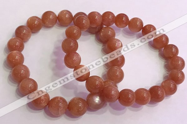 CGB4540 7.5 inches 10mm - 11mm round golden sunstone beaded bracelets