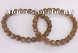 CGB4548 7.5 inches 7mm round sunstone beaded bracelets