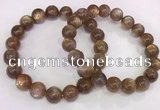 CGB4550 7.5 inches 11mm round sunstone beaded bracelets