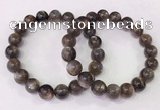 CGB4554 7.5 inches 11mm - 12mm round black sunstone beaded bracelets