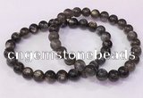 CGB4556 7.5 inches 7mm - 8mm round black sunstone beaded bracelets