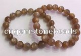 CGB4565 7.5 inches 10mm round golden sunstone beaded bracelets