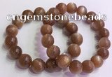 CGB4567 7.5 inches 14mm round golden sunstone beaded bracelets