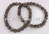 CGB4569 7.5 inches 7mm round black sunstone beaded bracelets