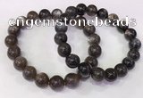 CGB4574 7.5 inches 11mm - 12mm round black sunstone beaded bracelets