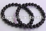 CGB4576 7.5 inches 8mm round black sunstone beaded bracelets