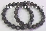 CGB4582 7.5 inches 9mm - 10mm round black sunstone beaded bracelets