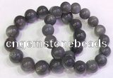 CGB4584 7.5 inches 13mm - 14mm round black sunstone beaded bracelets