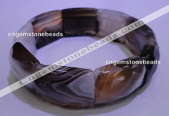 CGB460 8 inches 18*25mm faceted rectangle botswana agate bracelet