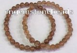 CGB4612 6mm - 7mm round golden rutilated quartz beaded bracelets