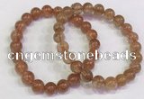 CGB4613 8mm - 9mm round golden rutilated quartz beaded bracelets