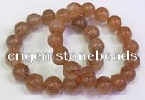 CGB4616 13mm - 14mm round golden rutilated quartz beaded bracelets