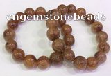 CGB4623 13mm - 14mm round golden rutilated quartz beaded bracelets