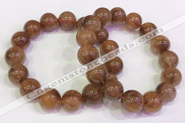 CGB4623 13mm - 14mm round golden rutilated quartz beaded bracelets