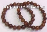 CGB4626 8mm - 9mm round red rutilated quartz beaded bracelets