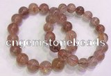 CGB4631 11mm - 12mm round red rutilated quartz beaded bracelets