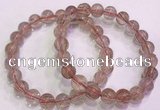 CGB4638 9mm round red rutilated quartz beaded bracelets