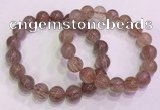 CGB4639 12mm round red rutilated quartz beaded bracelets