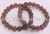 CGB4642 10mm round red rutilated quartz beaded bracelets