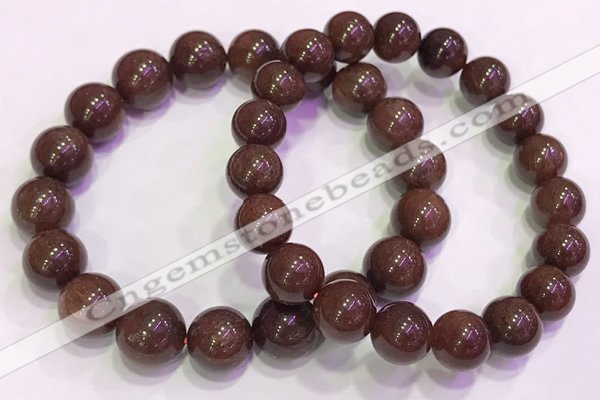 CGB4647 10mm - 11mm round red rutilated quartz beaded bracelets