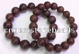 CGB4649 14mm - 15mm round red rutilated quartz beaded bracelets