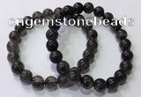 CGB4652 9mm round black rutilated quartz beaded bracelets