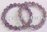 CGB4657 9.5mm - 10mm round purple phantom quartz beaded bracelets