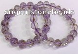 CGB4662 10mm - 11mm round purple phantom quartz beaded bracelets