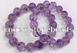 CGB4664 14mm - 15mm round purple phantom quartz beaded bracelets