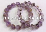 CGB4669 12mm - 13mm round purple phantom quartz beaded bracelets