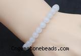 CGB5007 6mm, 8mm round white jade beads stretchy bracelets