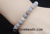 CGB5021 6mm, 8mm round bamboo leaf agate beads stretchy bracelets