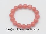 CGB5302 10mm, 12mm round cherry quartz beads stretchy bracelets