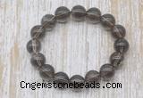 CGB5303 10mm, 12mm round smoky quartz beads stretchy bracelets