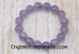 CGB5309 10mm, 12mm round light amethyst beads stretchy bracelets