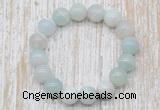 CGB5333 10mm, 12mm round sea blue banded agate beads stretchy bracelets