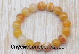 CGB5334 10mm, 12mm round yellow banded agate beads stretchy bracelets