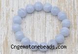 CGB5344 10mm, 12mm round blue lace agate beads stretchy bracelets