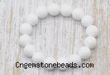 CGB5358 10mm, 12mm round white candy jade beads stretchy bracelets