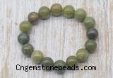 CGB5362 10mm, 12mm round Canadian jade beads stretchy bracelets