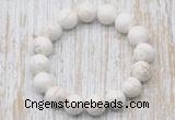 CGB5365 10mm, 12mm round white howlite turquoise beads stretchy bracelets