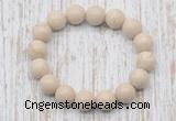 CGB5370 10mm, 12mm round white fossil jasper beads stretchy bracelets