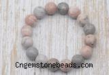 CGB5377 10mm, 12mm round pink zebra jasper beads stretchy bracelets