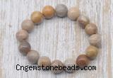 CGB5385 10mm, 12mm round fossil coral beads stretchy bracelets
