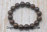 CGB5389 10mm, 12mm round bronzite beads stretchy bracelets