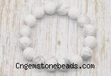 CGB5500 10mm, 12mm round matte white howlite beads stretchy bracelets