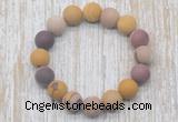 CGB5507 10mm, 12mm round matte mookaite beads stretchy bracelets