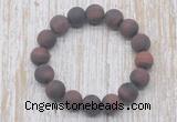 CGB5509 10mm, 12mm round matte red tiger eye beads stretchy bracelets
