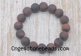 CGB5509 10mm, 12mm round matte red tiger eye beads stretchy bracelets